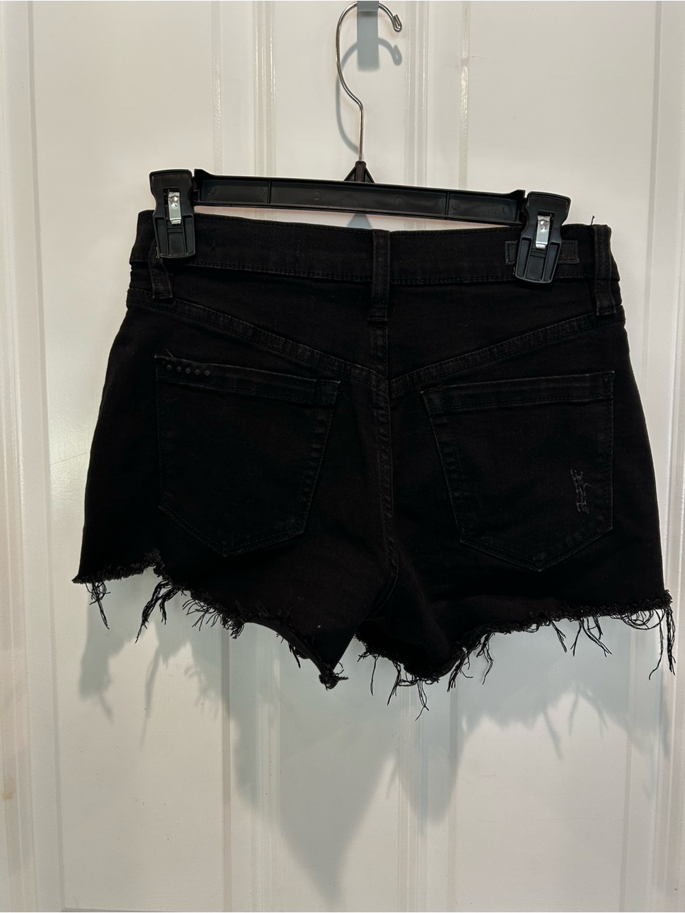 Blank NYC Black Frayed Hem Denim Cutoff Shorts High Waist Festival Shorts Sz 25 - Picture 7 of 7